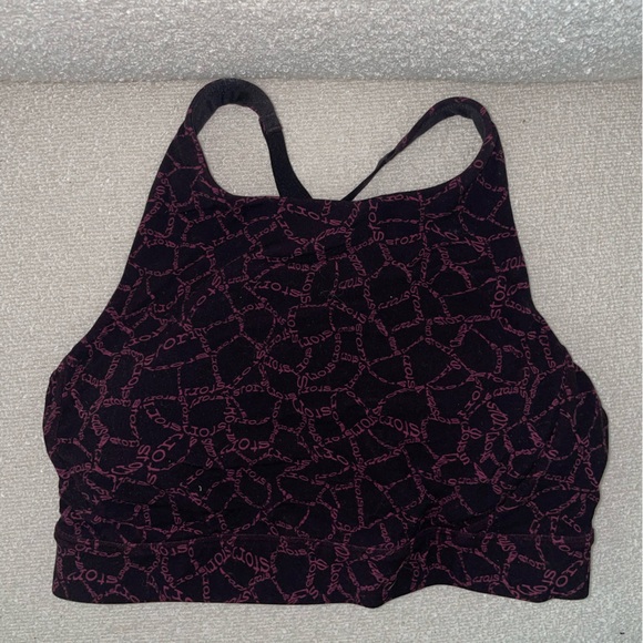 Stori Other - Stori Plum and Black Cross Strap Adjustable Sports Bra